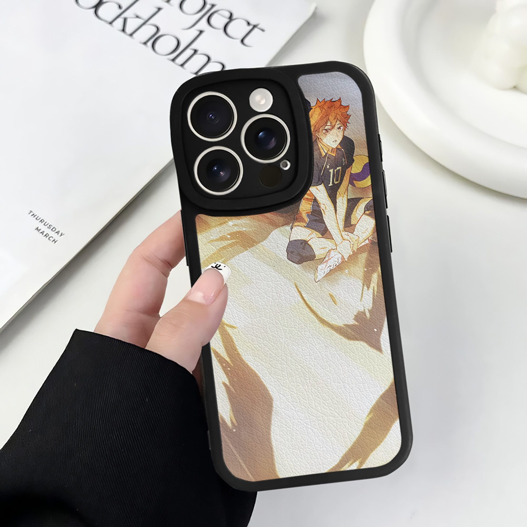 （画像用） ハイキュー!! Haikyu!! 【iPhone 16シリーズ対応】シリコンスマホケース（レザー調） 材質：シリコン